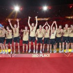 Germany team bronze medal celebrates